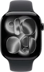 Apple Watch Series 11 42mm (GPS+Cellular) Aluminium Jet Black case with Black Sport Band S/M
