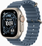 Apple Watch Ultra 3 49mm (GPS + Cellular) Natural Titanium Case with Anchor Blue Ocean Band